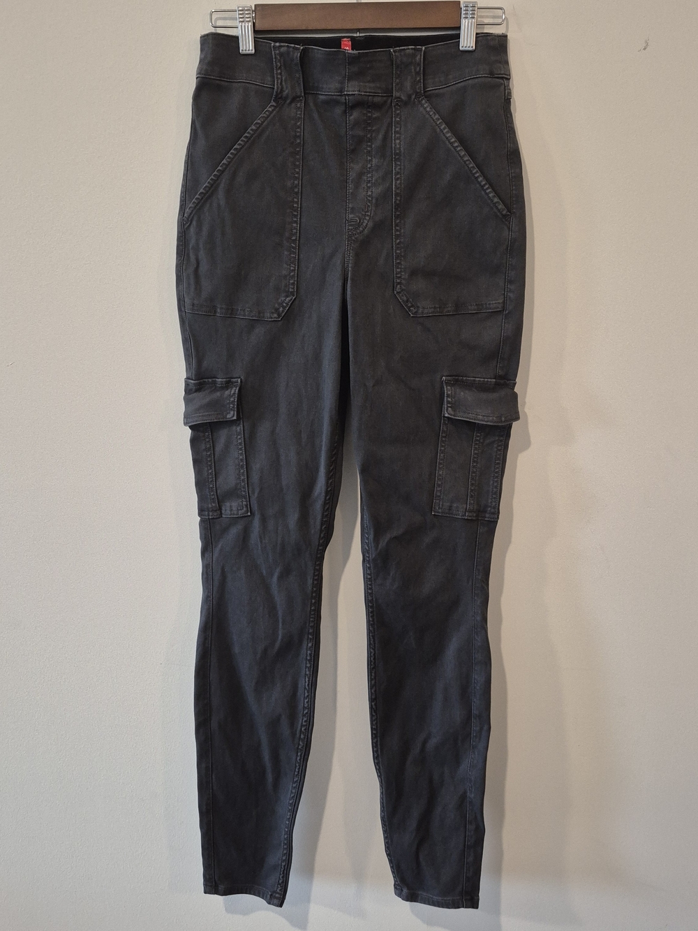 SPANX Stretch Twill Tapered Cargo Pants Black Large Tall